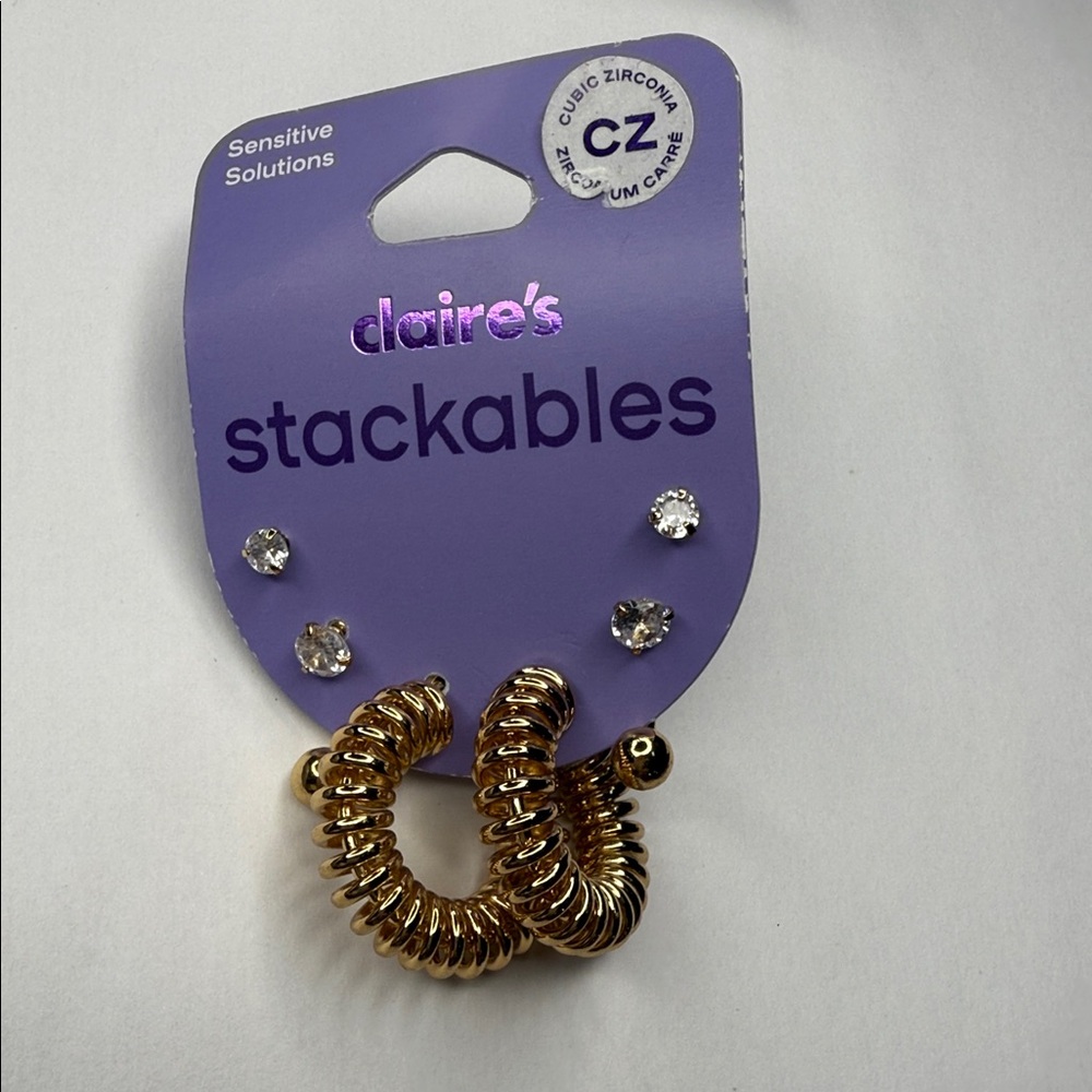 Claire's Gold Stackable Hair Coils